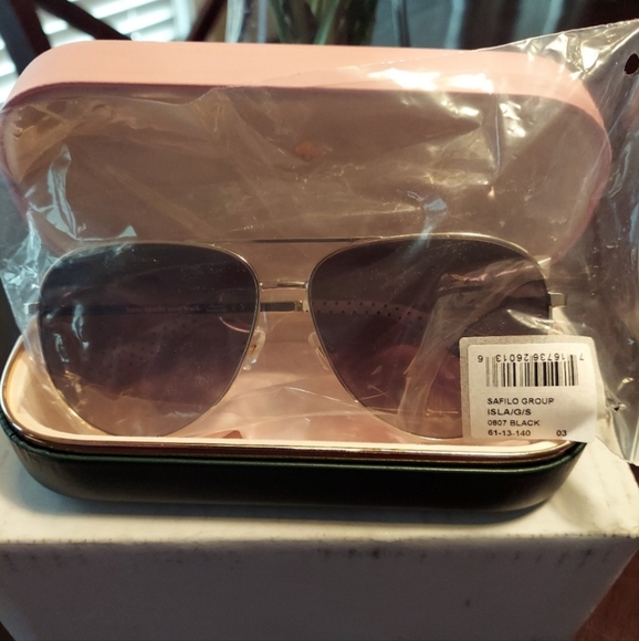 Kate Spade Isla Polarized Gold-Tone Aviator Sunglasses ISLA GS-0807-WJ BNWT $205 main image 5